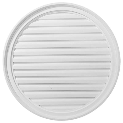 30 in. x 30 in. Round Primed Polyurethane Paintable Gable Louver Vent - Super Arbor