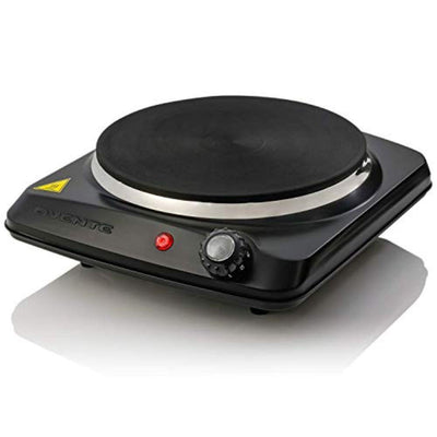 Single Burner, 7 in. 1000-Watts Black Hot Plate, Adjustable Temperature Control, Indicator Light, Rubber Feet - Super Arbor