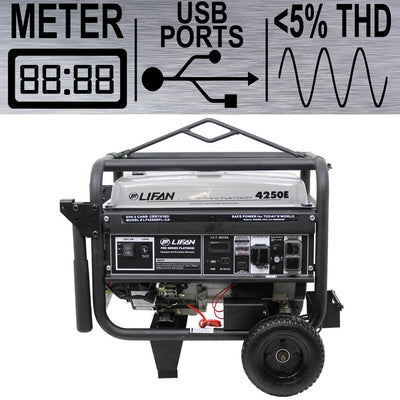 LIFAN Platinum Series 4,250/3,500-Watt Gasoline Powered Portable Generator with THD Clean Sine Wave Power Portable Generator - Super Arbor