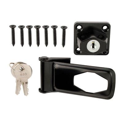 3-1/2 in. Black Key Locking Hasp - Super Arbor