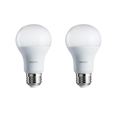 Philips 75-Watt Equivalent A19 Non-Dimmable Energy Saving LED Light Bulb Daylight (5000K) (2-Pack) - Super Arbor