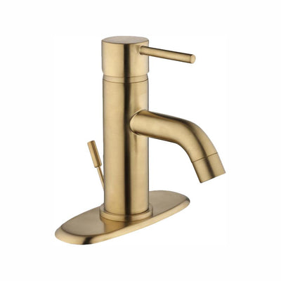 Modern Single Hole Single-Handle Low-Arc Bathroom Faucet in Matte Gold - Super Arbor