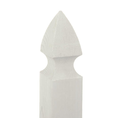 4 in. x 4 in. x 5 ft. Cedar French Gothic Primed White Fence Post (2-Pack) - Super Arbor