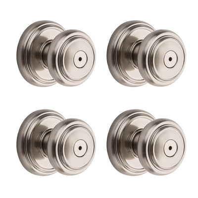 Prestige Alcott Satin Nickel Bed/Bath Door Knob (4-Pack) - Super Arbor