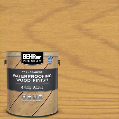 BEHR PREMIUM 1 gal. Clear Transparent Waterproofing Exterior Wood Finish - Super Arbor