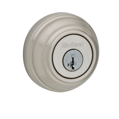 Satin Nickel Single Cylinder Deadbolt featuring SmartKey Security with Microban Antimicrobial Technology - Super Arbor