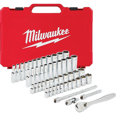 1/4 in. Drive SAE/Metric Ratchet and Socket Mechanics Tool Set (50-Piece) - Super Arbor