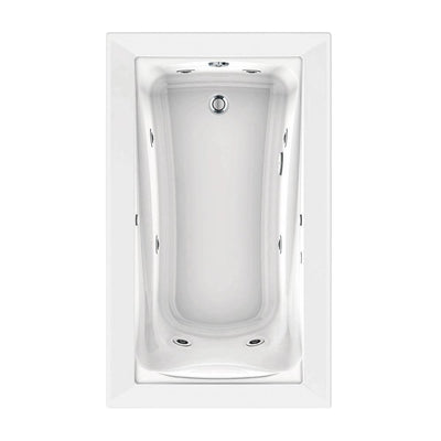 Green Tea 60 in. x 36 in. Reversible Drain EcoSilent EverClean Whirlpool Tub in White - Super Arbor