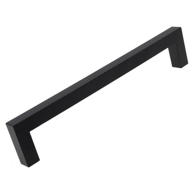 6-1/4 in. Matte Black Solid Square Slim Cabinet Drawer Bar Pulls (10-Pack) - Super Arbor