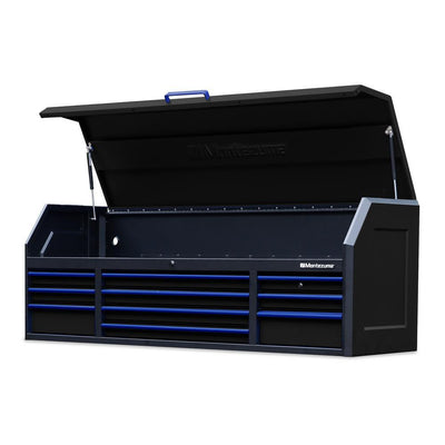 72 in. x 20 in. 10-Drawer Top Tool Chest with Power and USB Outlets in Black and Blue - Super Arbor