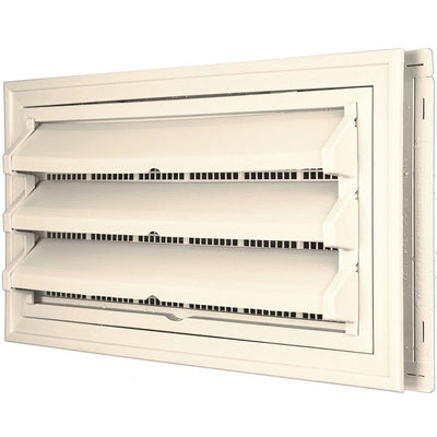 9-3/8 in. x 17-1/2 in. Foundation Vent Kit w/ Trim Ring and Optional Fixed Louvers (Molded Screen) #021 Sandstone Beige - Super Arbor