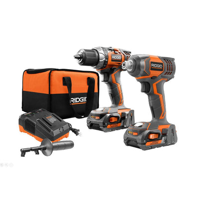 18-Volt Lithium-Ion Cordless Drill/Driver and Impact Driver 2-Tool Combo Kit with (2) 2.0 Ah Batteries, Charger, and Bag - Super Arbor