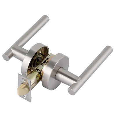 Italica Satin Nickel Privacy Bed/Bath Door Lever Set - Super Arbor