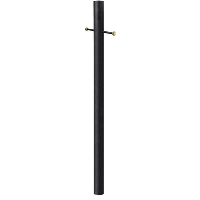 7 ft. Black Outdoor Direct Burial Aluminum Lamp Post with Cross Arm fits Most Standard 3 in. Post Top Fixtures - Super Arbor