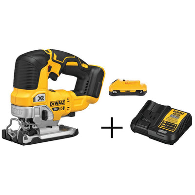 20-Volt MAX Lithium-Ion Cordless Brushless Jigsaw (Tool-Only) with 20-Volt MAX 3.0Ah Battery and Charger - Super Arbor