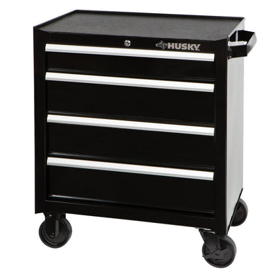 26 in. W 4-Drawer Rolling Cabinet Tool Box Chest in Gloss Black