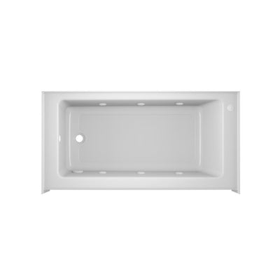 PROJECTA 60 in. x 30 in. Acrylic Left-Hand Drain Rectangular Low-Profile Skirted Alcove Whirlpool Bathtub in White - Super Arbor