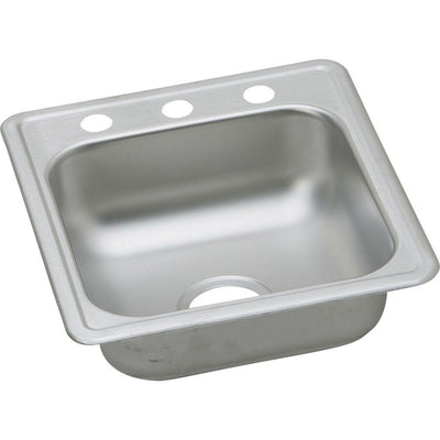 Drop-in Stainless Steel 17 in. 3-Hole Single Bowl Bar Sink in Satin - Super Arbor