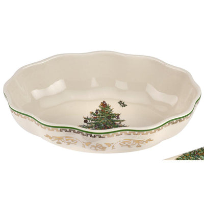 Christmas Tree 8 in. Cranberry Dish with Server (2-Piece Set) - Super Arbor