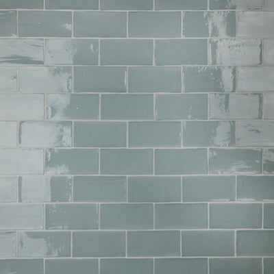 Merola Tile Chester Acqua 3 in. x 6 in. Ceramic Wall Subway Tile (6.02 sq. ft. / Case) - Super Arbor