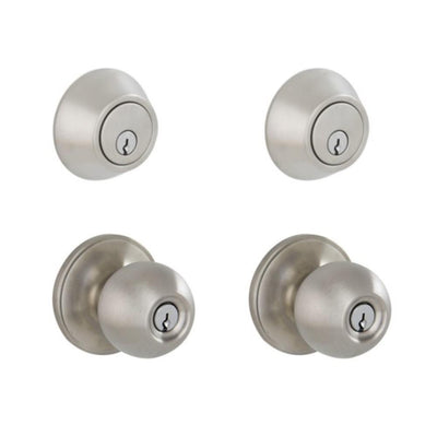 Morrow Keyed Entry Knob and Stainless Steel Single Cylinder Deadbolt Project Pack - Super Arbor