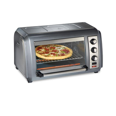 Easy Reach 1500-Watts 6-Slice Grey Toaster Oven with Roll-Top Door - Super Arbor