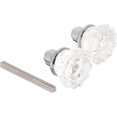 Fluted Glass Door Knobs with Satin Nickel Finished Bases, 2 in. Outside Diameter, Indoor Use - Super Arbor