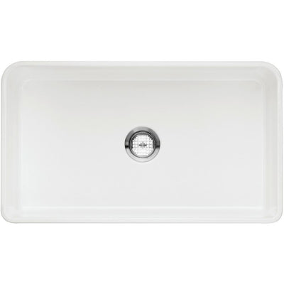 CERANA Farmhouse Apron-Front White Fireclay 33 in. Single Bowl Kitchen Sink - Super Arbor