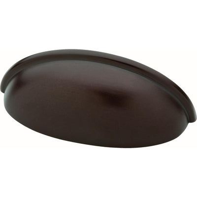 Essentials Contemporary 3 in. (76mm) Center-to-Center Dark Oil Rubbed Bronze Cup Drawer Pull (10-Pack) - Super Arbor