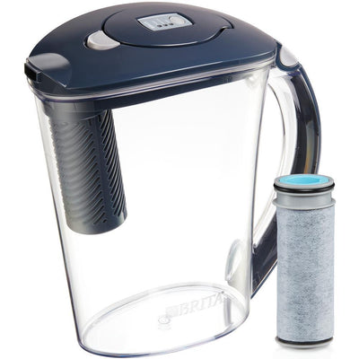 Stream Rapids 10-Cup Filter as You Pour Water Filter Pitcher in Carbon Gray, BPA Free - Super Arbor