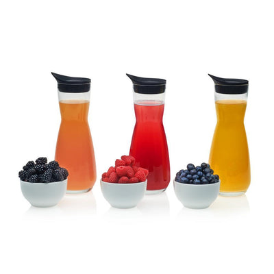 Make Your Own Mimosa Bar 6-piece Carafe and Garnish Bowl Set with Carafe Lids - Super Arbor