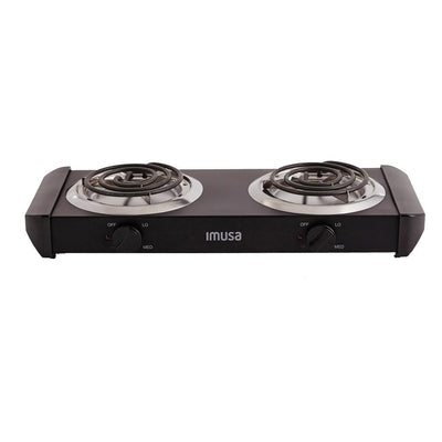 2-Burner 6 in. Black Hot Plate with Temperature Control - Super Arbor