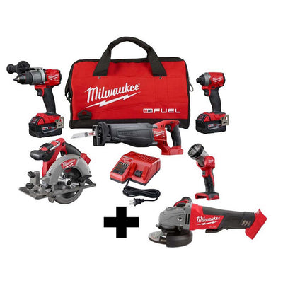 M18 FUEL 18-Volt Lithium-Ion Brushless Cordless Hammer Drill and Impact Driver Combo Kit (2-Tool) with Two 5Ah Batteries - Super Arbor
