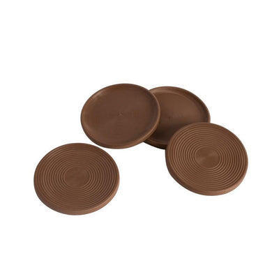 3 in. Chocolate Brown Non Slip Rubber Floor Surface Protector Pads Round (Set of 4 Grippers) - Super Arbor