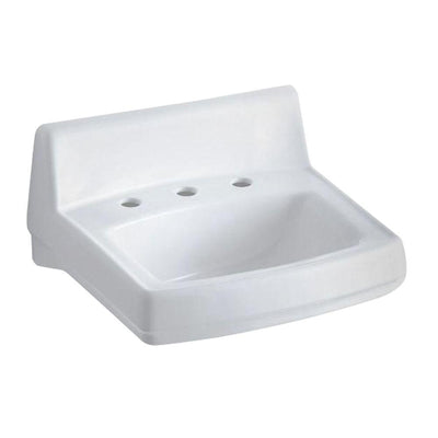 KOHLER Greenwich Wall-Mount Vitreous China Bathroom Sink in White with Overflow Drain - Super Arbor