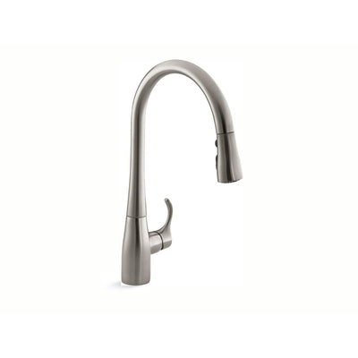 Simplice Single-Handle Pull-Down Sprayer Kitchen Faucet with DockNetik and Sweep Spray in Vibrant Stainless - Super Arbor
