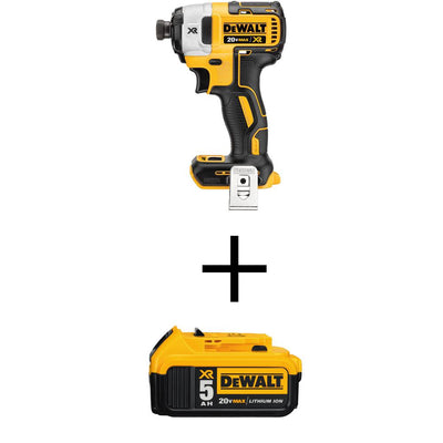 20-Volt MAX XR Li-Ion Cordless Brushless 3-Speed 1/4 in. Impact Driver (Tool-Only) with 20-Volt Li-Ion Battery 5.0Ah - Super Arbor