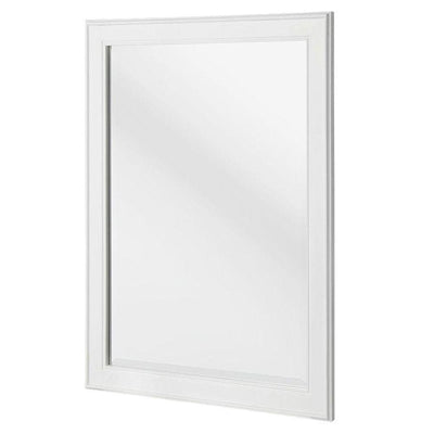 Gazette 24 in. x 32 in. Framed Wall Mirror in White - Super Arbor