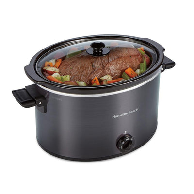 10 Qt. Black Slow Cooker with Folding Handles - Super Arbor