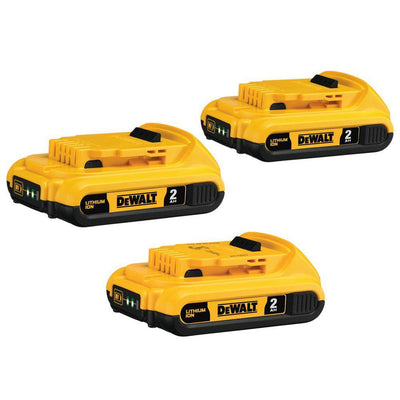 20-Volt MAX Compact Lithium-Ion 2.0Ah Battery Pack (3-Pack) - Super Arbor