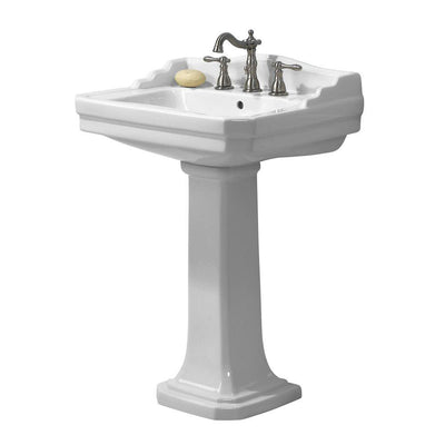 Foremost Series 1930 Lavatory and Pedestal Combo in White - Super Arbor