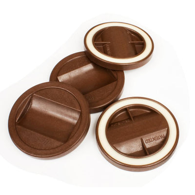 3-1/4 in. Chocolate Color Bed Roller/Furniture Wheel Caster Cup Gripper Set of 4 - Super Arbor