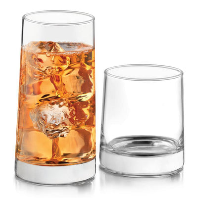 Cabos 16-Piece Clear Glass Drinkware Set - Super Arbor