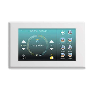 Wi-Fi Touch Panel Ceiling Fan Wall Control with Mounting Bracket in White