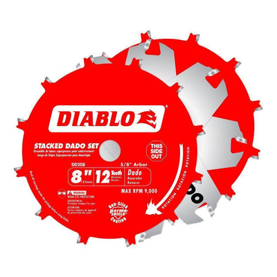 8 in. x 12-Teeth Stacked Dado Saw Blade Set - Super Arbor