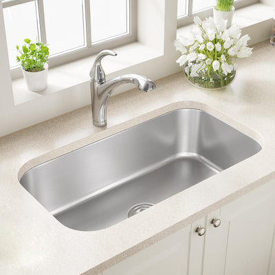 Undermount Stainless Steel 32 in. Single Bowl Kitchen Sink in 16-Gauge - Super Arbor