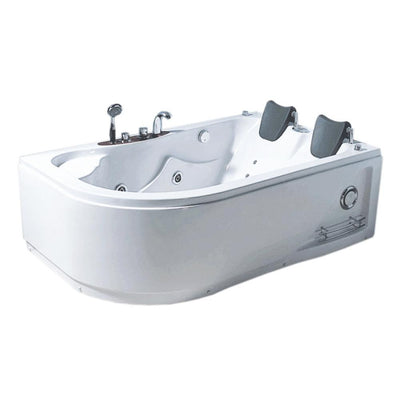 Varadero with heater 66.5 in. Acrylic Right Drain Corner Alcove Whirlpool Bathtub in White - Super Arbor