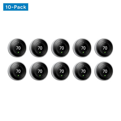 Nest Learning Thermostat 3rd Gen in Polished Steel 10-pack - Super Arbor