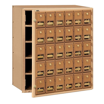 2000 Series Brass Front Loading Mailbox with 30 Doors - Super Arbor