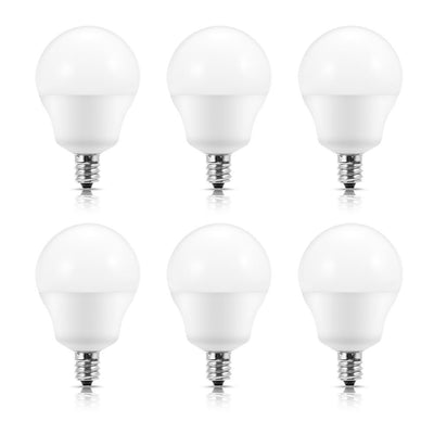 YANSUN 60-Watt Equivalent G14 6-Watt Dimmable E12 Candelabra Base LED Light Bulb in Daylight White 5000K (6-Pack) - Super Arbor
